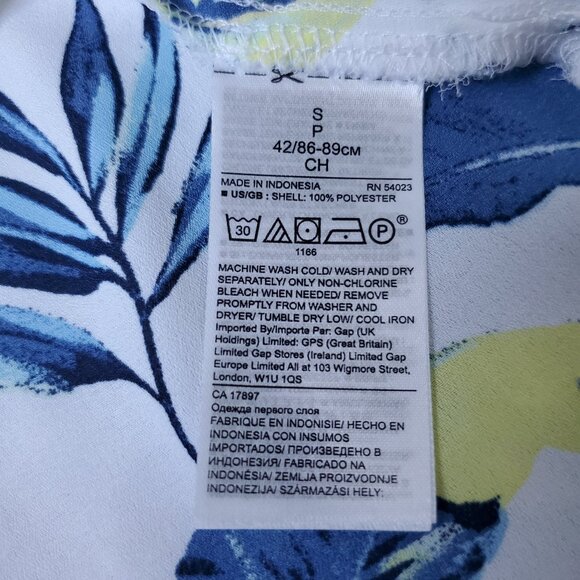 Banana Republic Piped Crew Neck Printed Short Sleeved Blouse Size S - Picture 5 of 5